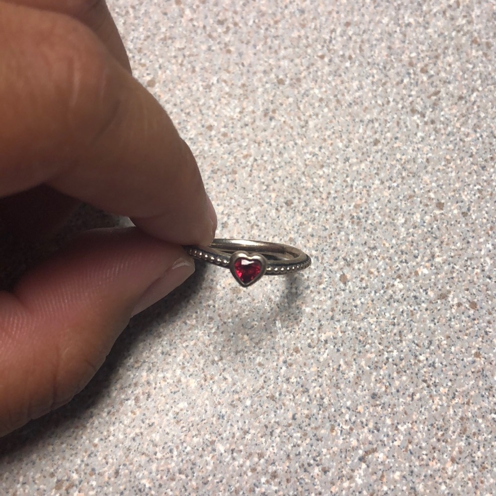 Pandora size 6/6.5 Red Heart Ring